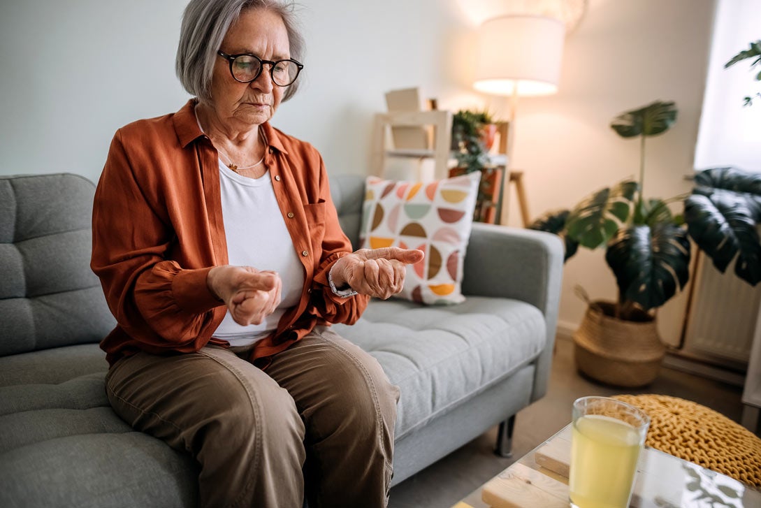 Woman on couch