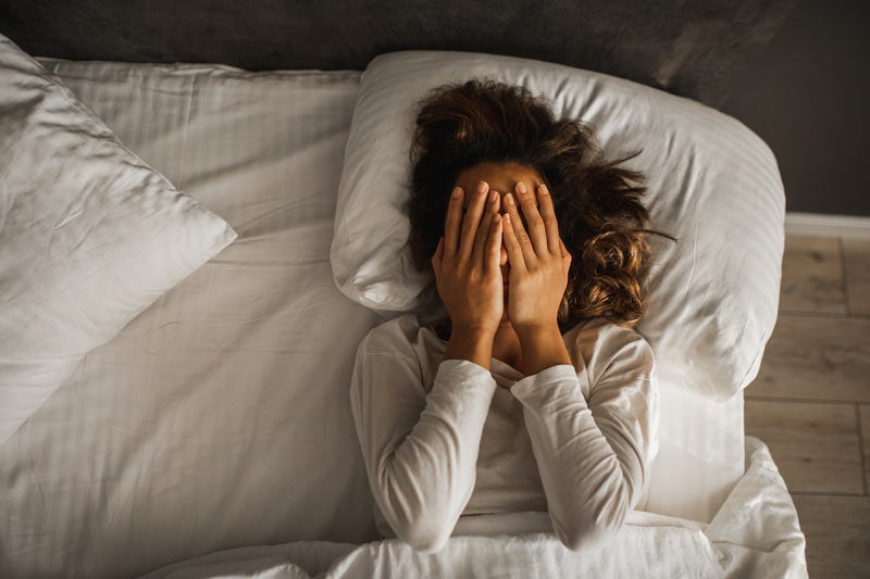 Woman having trouble sleeping